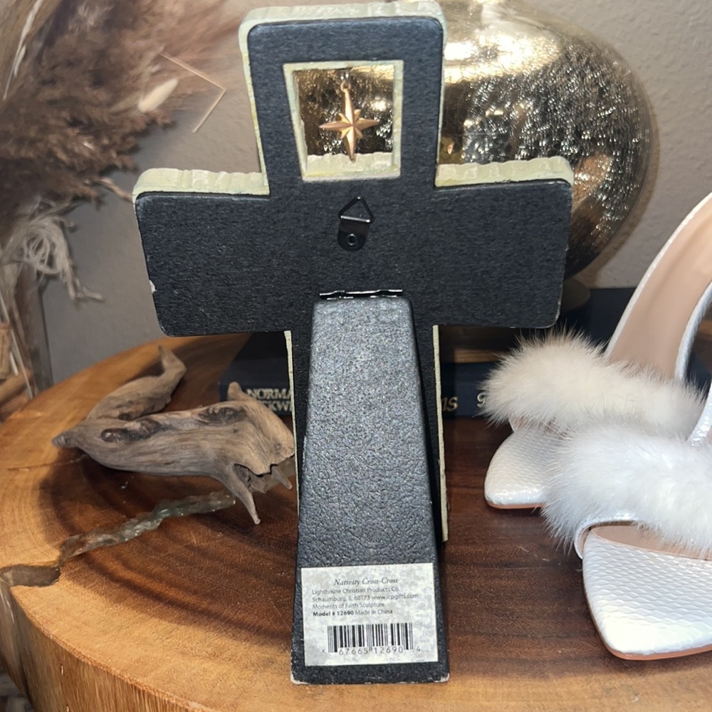 Christian cross decor with prayer home decoration wall hanging or shelf bookcase - Picture 3 of 14